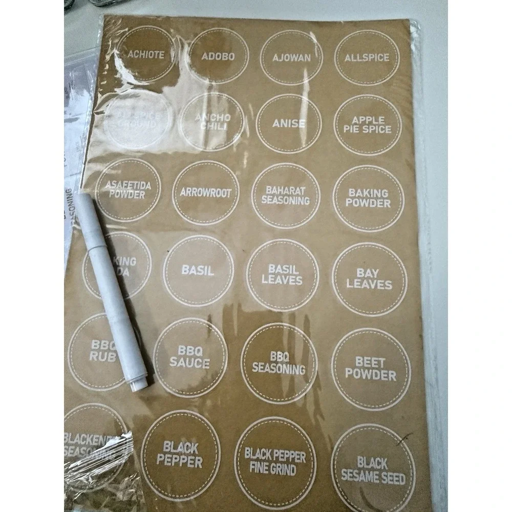 Set of 25 Glass Spice Jars Square 4